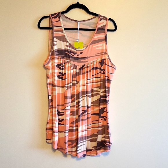 anydeer Tops Nwt Pink Camouflage Tank Soft And Stretchy Poshmark